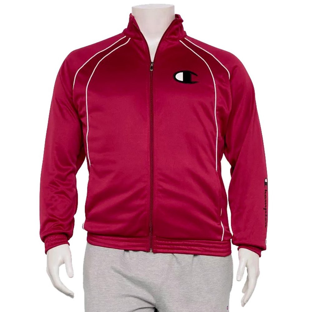 NEW Champion Tricot Track Jacket! 2XB 3XB 4XB 2XLT 3XLT 4XLT Red White Details